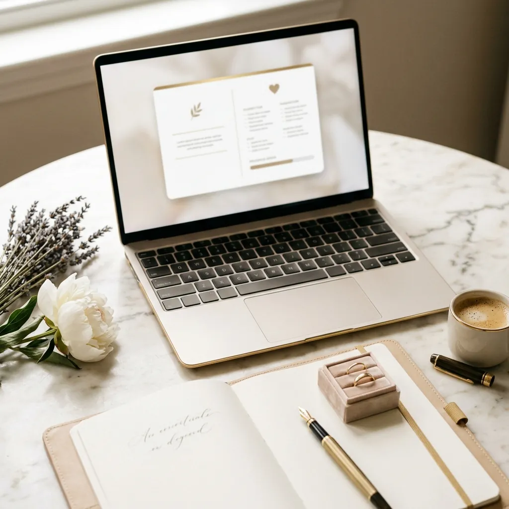 The free Denmark wedding documents checklist form on a laptop